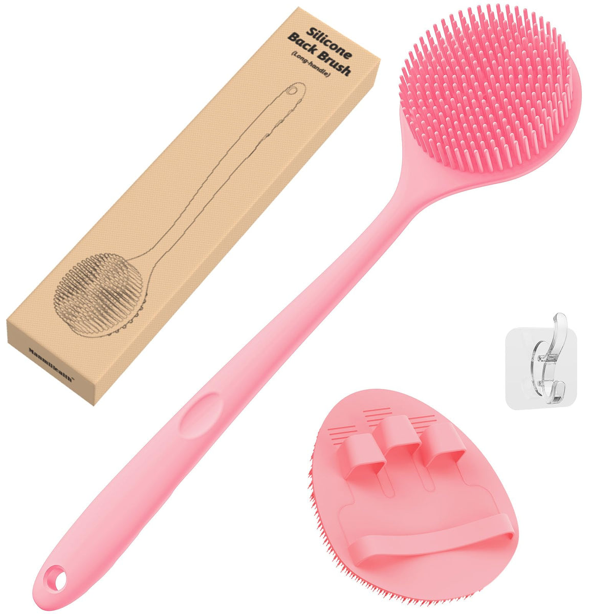 Manmihealth dorso: escobilla de silicona de 15 pulgadas para limpiar la espalda.