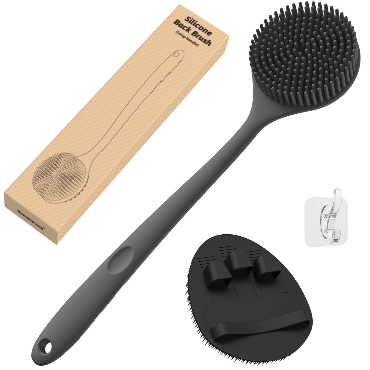 Manmihealth exfoliante espalda 15 pulgadas alcance cómodo y limpieza profunda