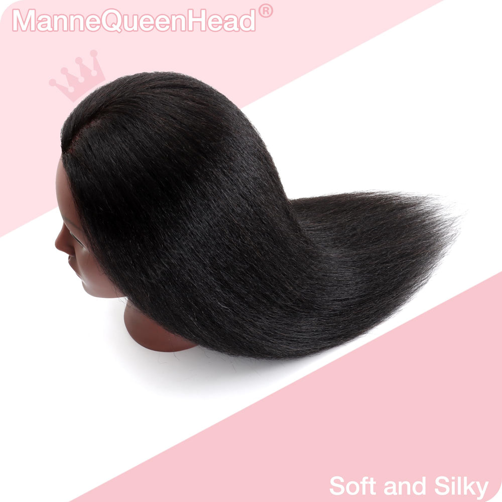 MannequeenHead cabello real y limpio para experimentar con lavado y peinado.