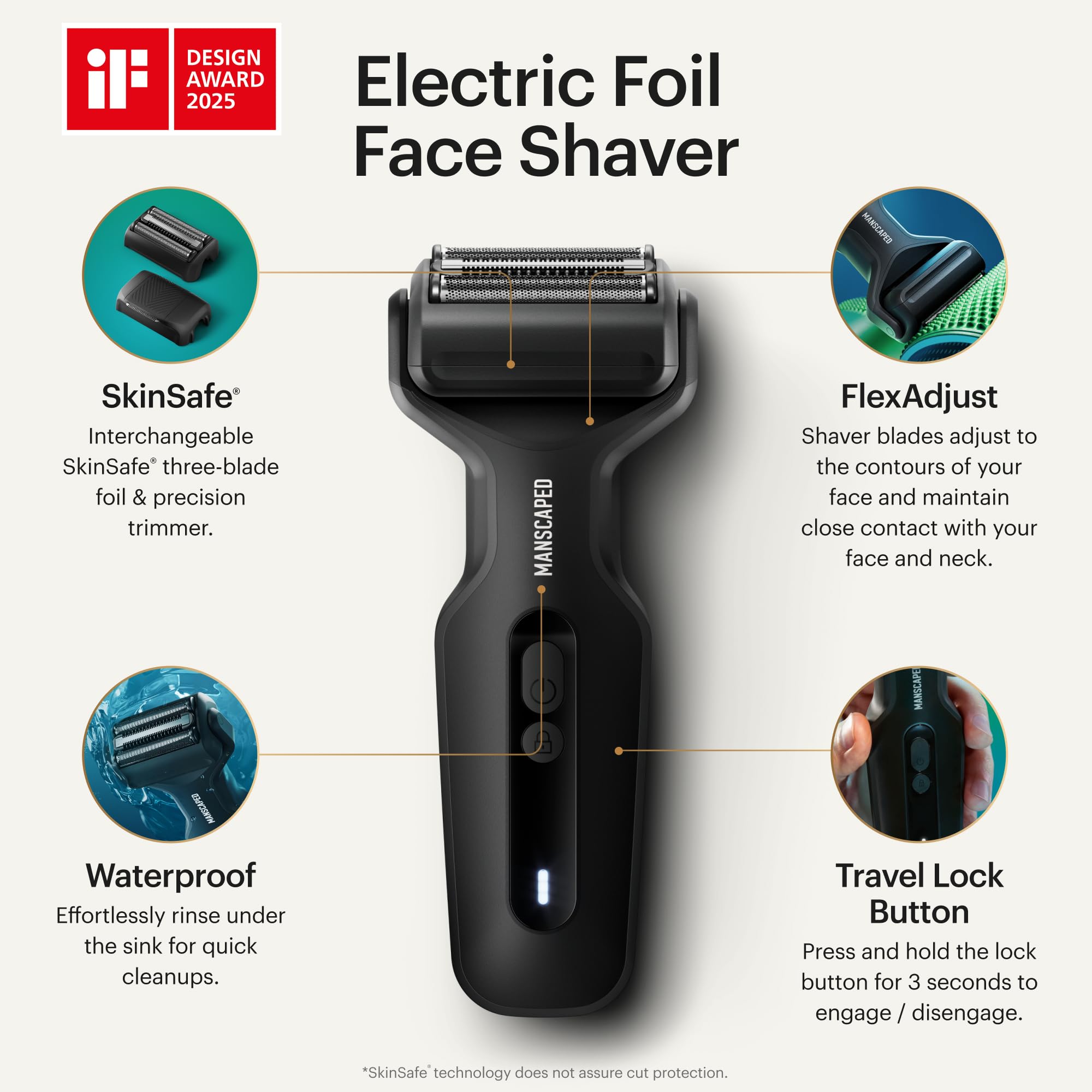 MANSCAPED Chairman Plus con cabezal piel segura tres hojas
