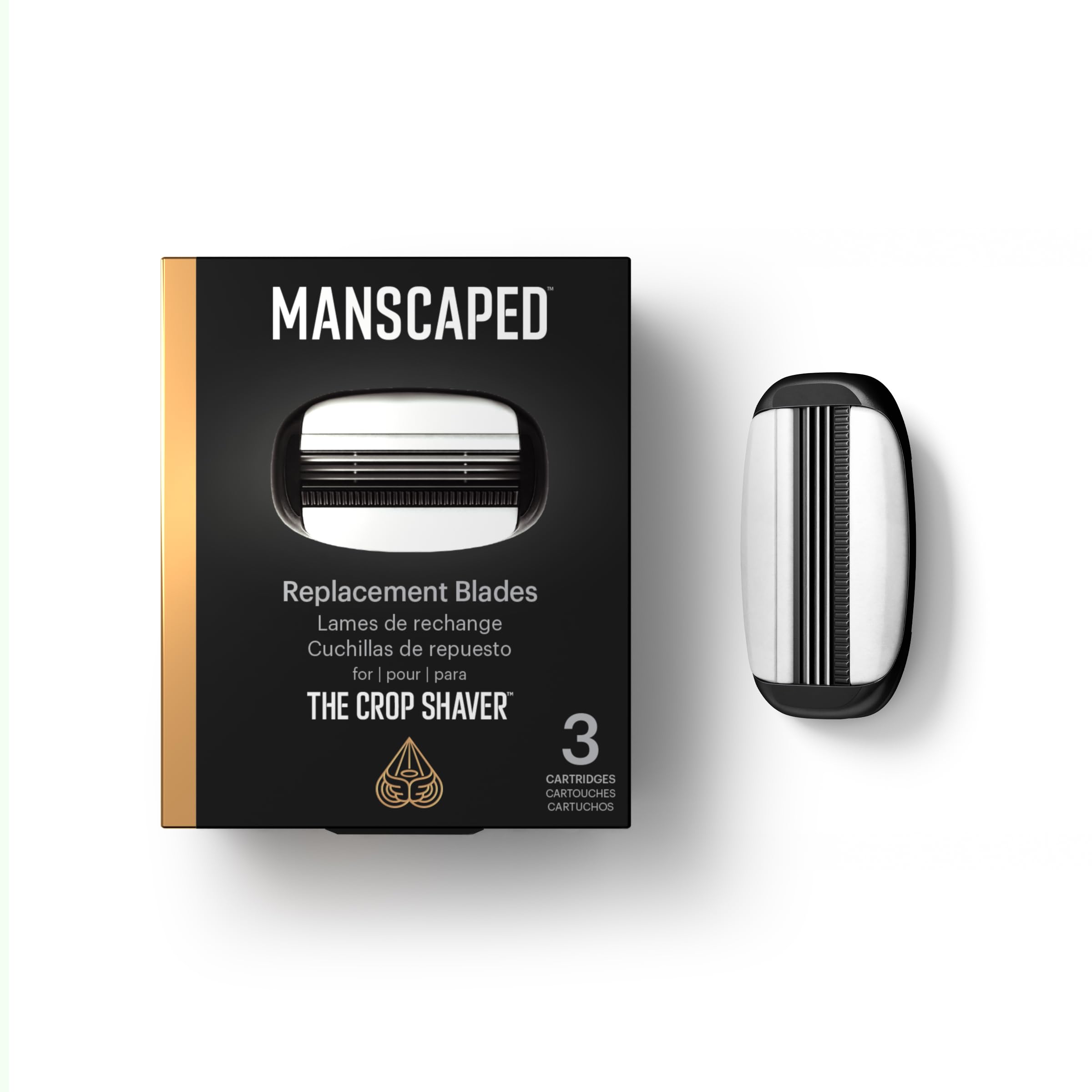 MANSCAPED Crop Shaver con cabezal pivote para contornos precisos y suaves.