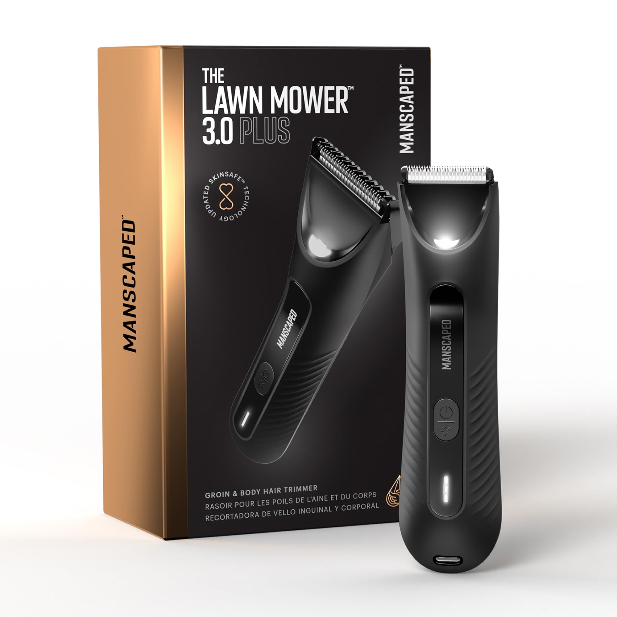 MANSCAPED Lawn Mower 3.0 Plus, acabado negro tuxedo para estilo discreto.