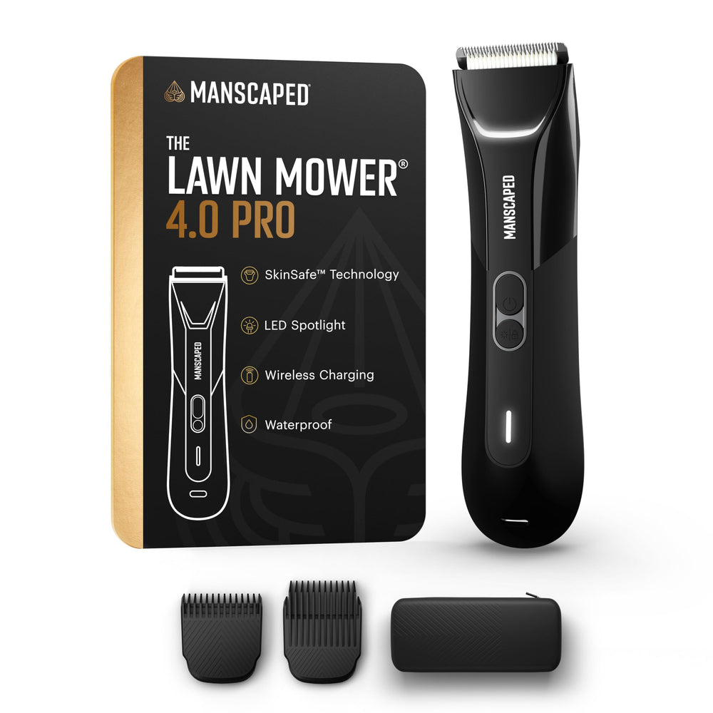MANSCAPED The Lawn Mower 4.0 PRO con bloqueo de viaje para seguridad durante el transporte.