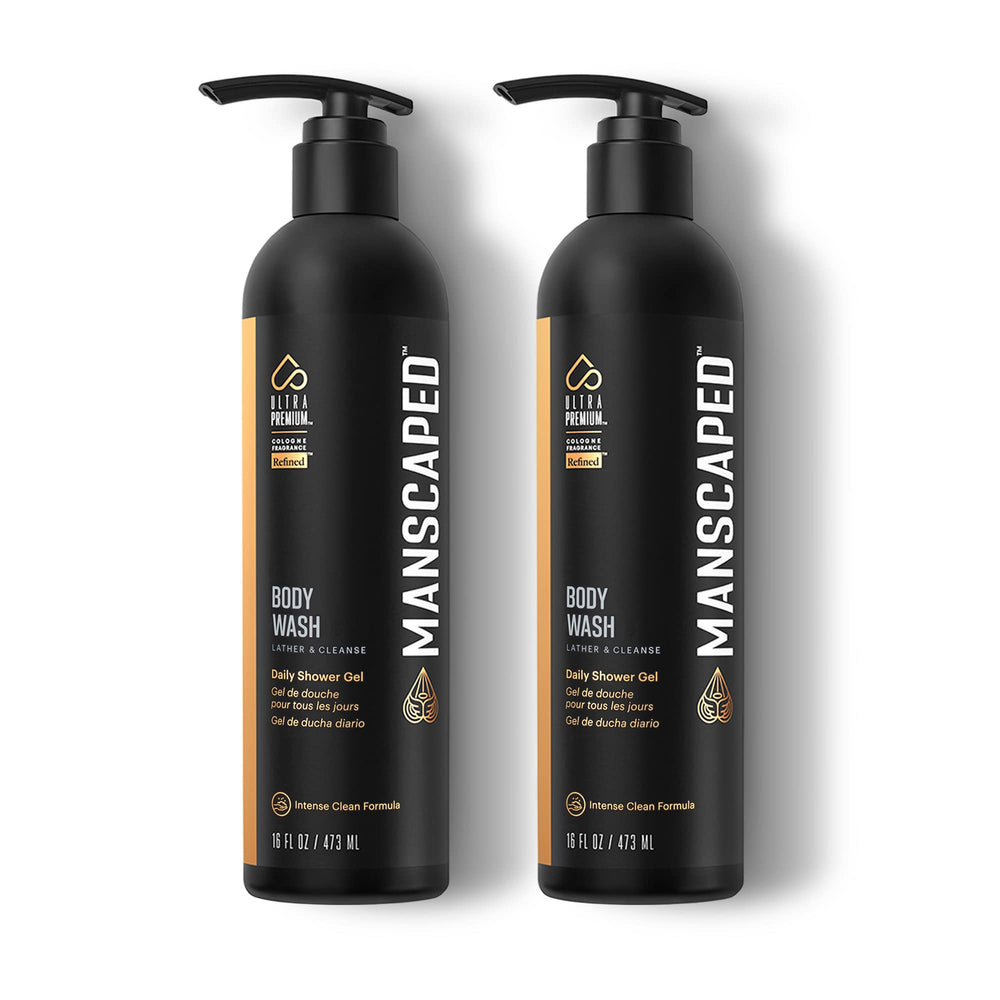 MANSCAPED UltraPremium botella frontal, limpieza suave y refrescante.