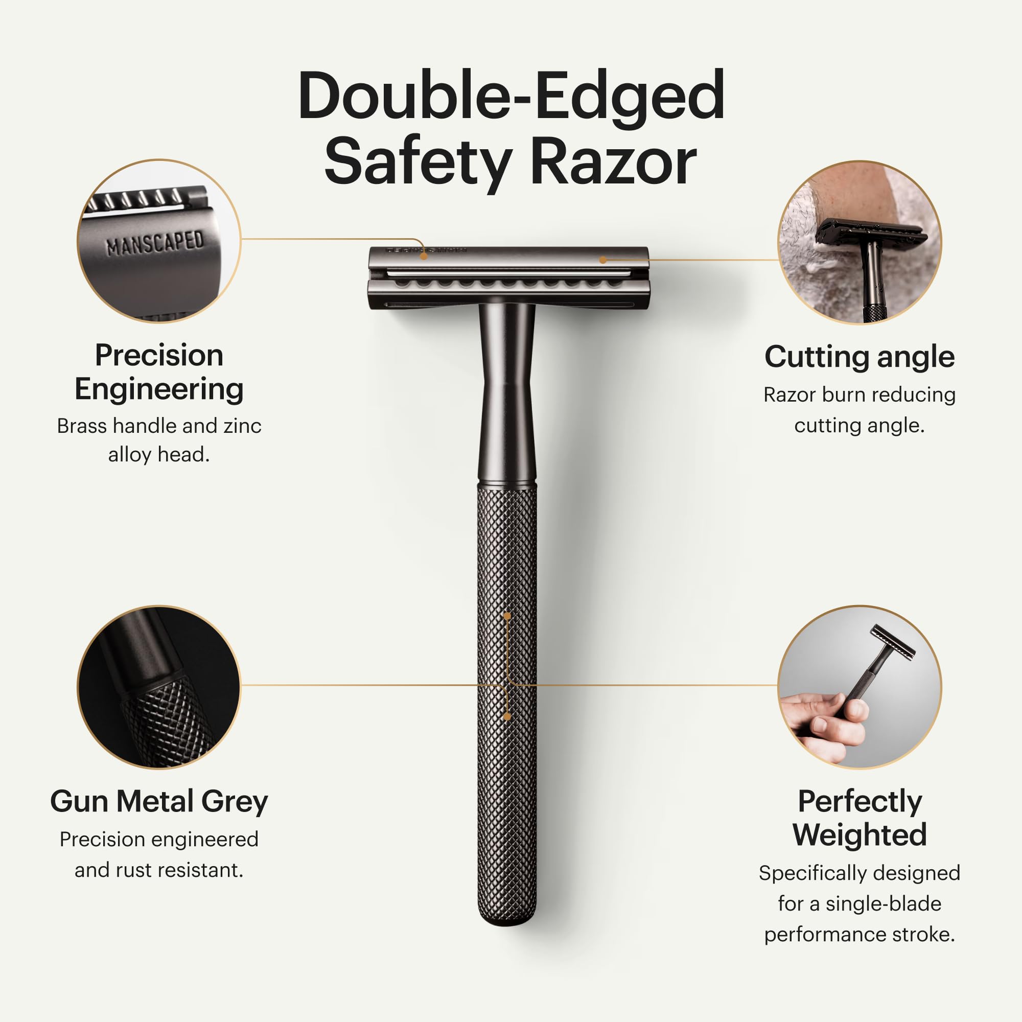 MANSCAPED The Plow 2.0 cabezal zinc para afeitado suave y preciso.