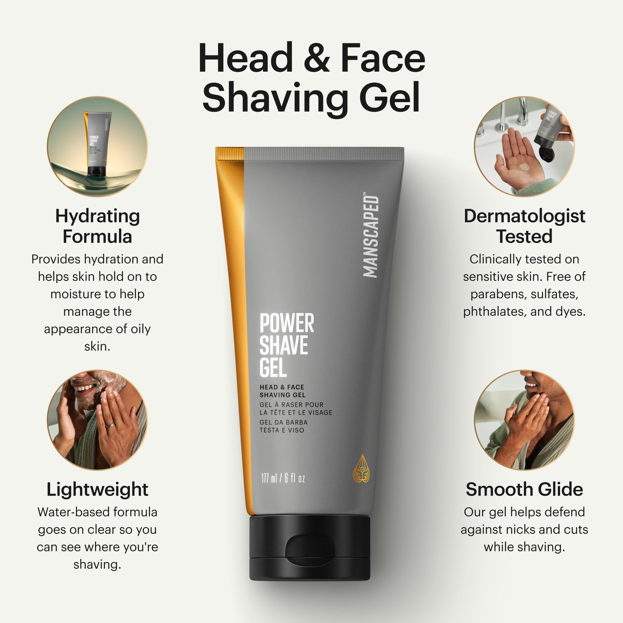 MANSCAPED Power Shave Gel: deslizamiento suave para evitar cortes e irritación