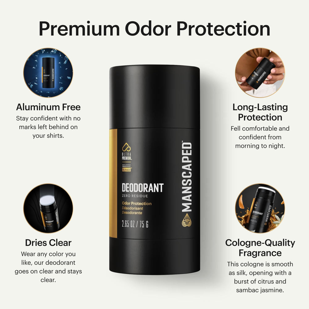 MANSCAPED UltraPremium desodorante fragancia colonia refinada para uso diario.