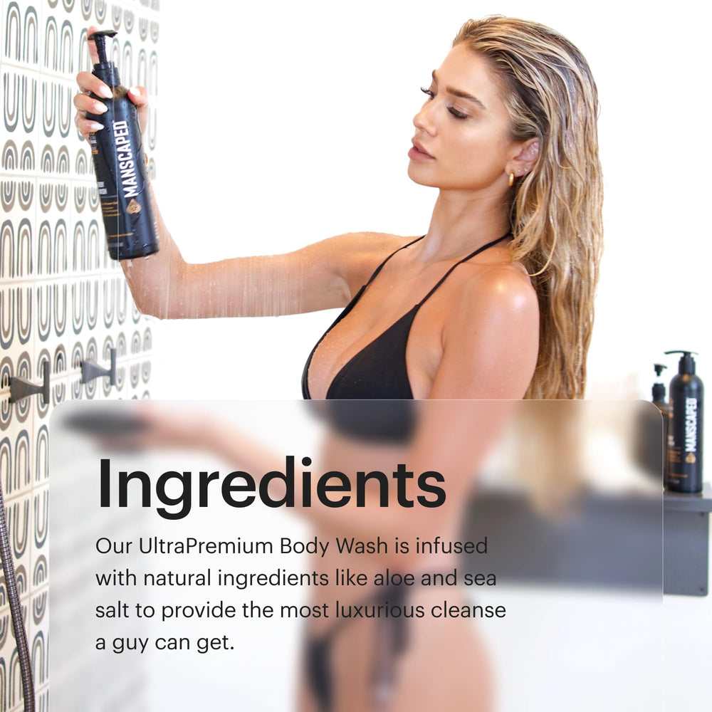 MANSCAPED UltraPremium Refinado, sal marina, exfolia suavemente y mantiene el balance de la piel