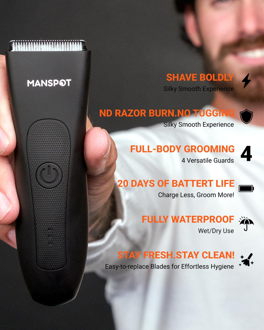 MANSPOT Manscape cuchilla ceramica ofrece afeitado preciso.