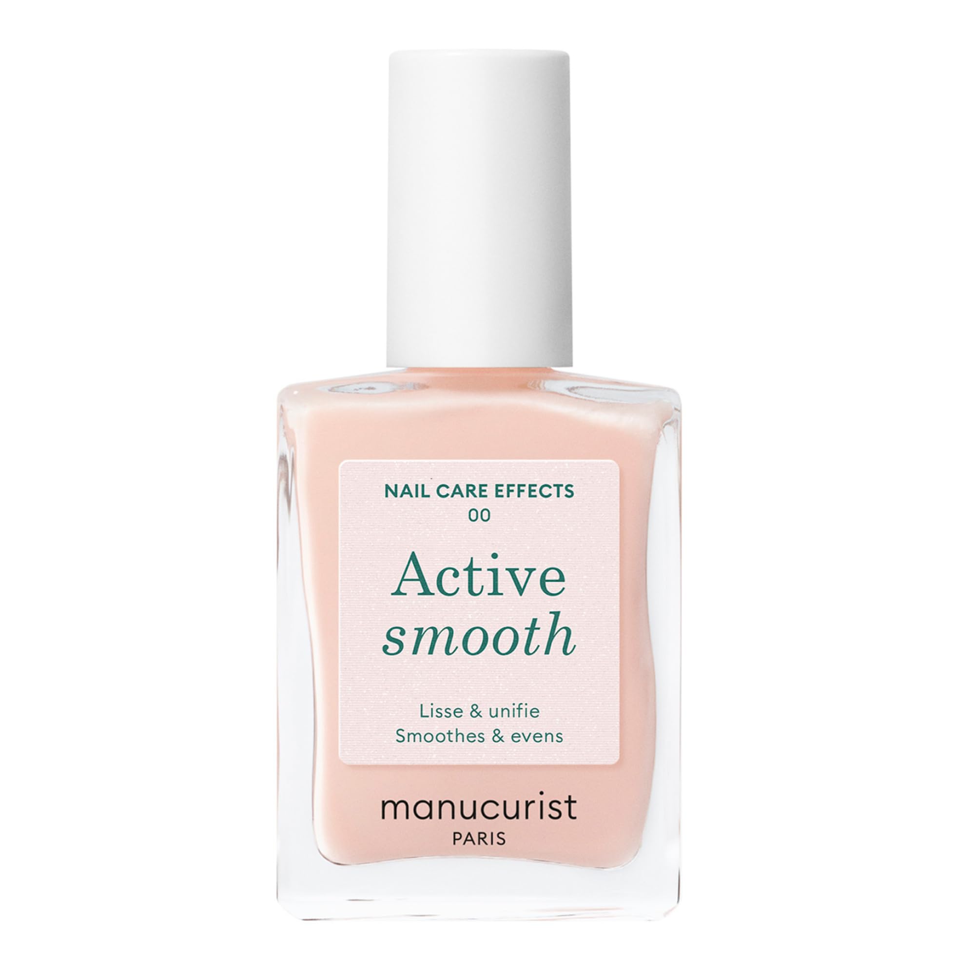 Manucurist Active Smooth 00 botella con acabado rosado suave para un look natural.