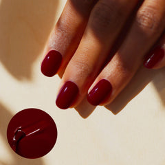 Manucurist Green Dark Pansy nail swatch demonstrates opaque coverage and velvety finish