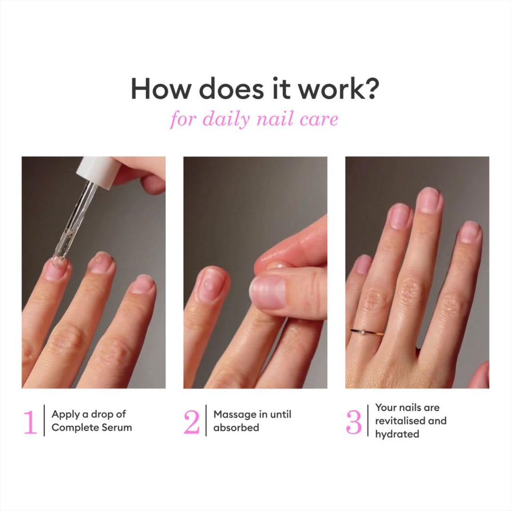 Uñas hidratadas tras usar el Sérum Completo de Manucurist