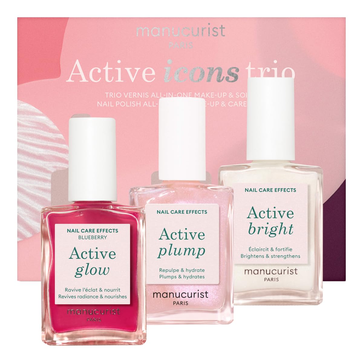 Manucurist Active Glow Blueberry ofrece brillo intenso y hidratación para uñas débiles