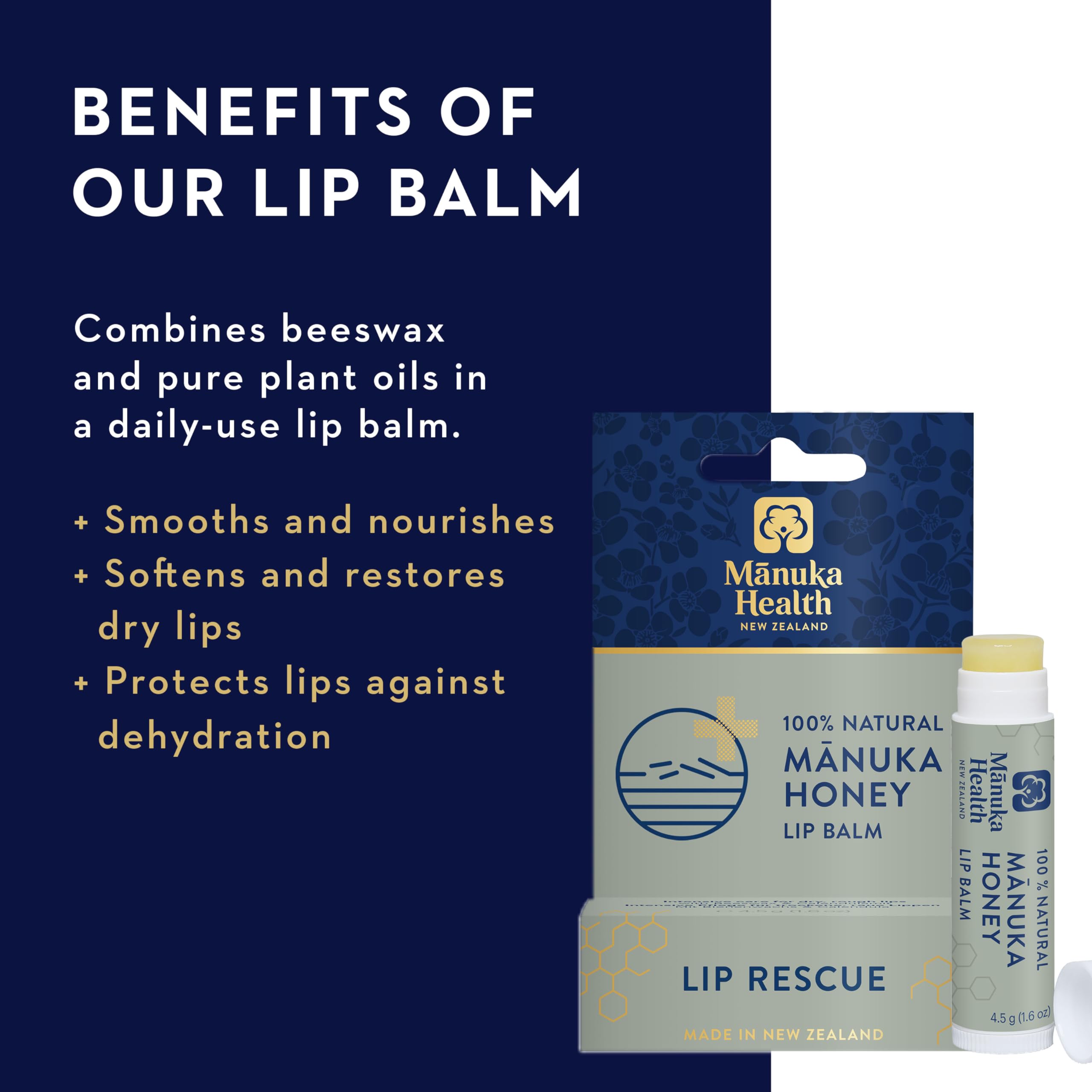 Textura cremosa de rescate labial suaviza labios agrietados