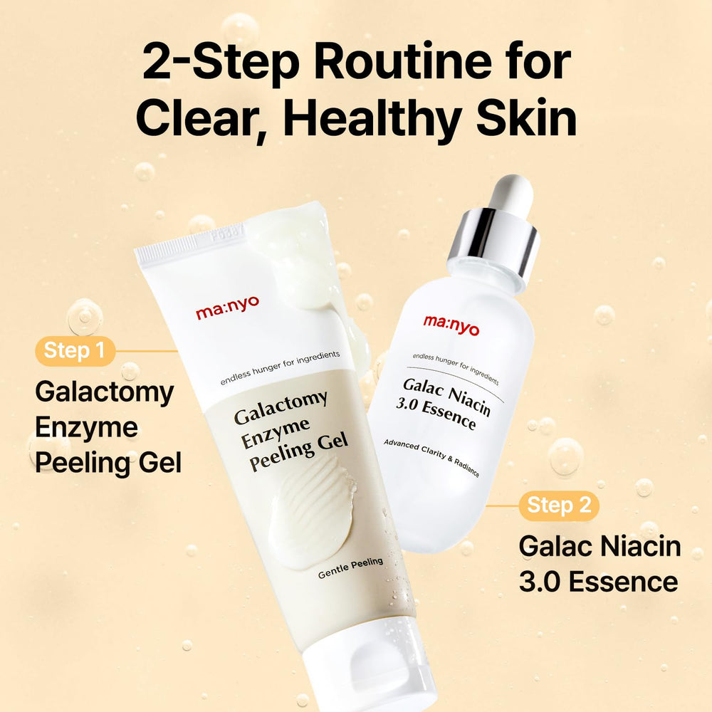 Packaging box display of MANYO Galactomy Enzyme Peeling Gel for gifting or routine.
