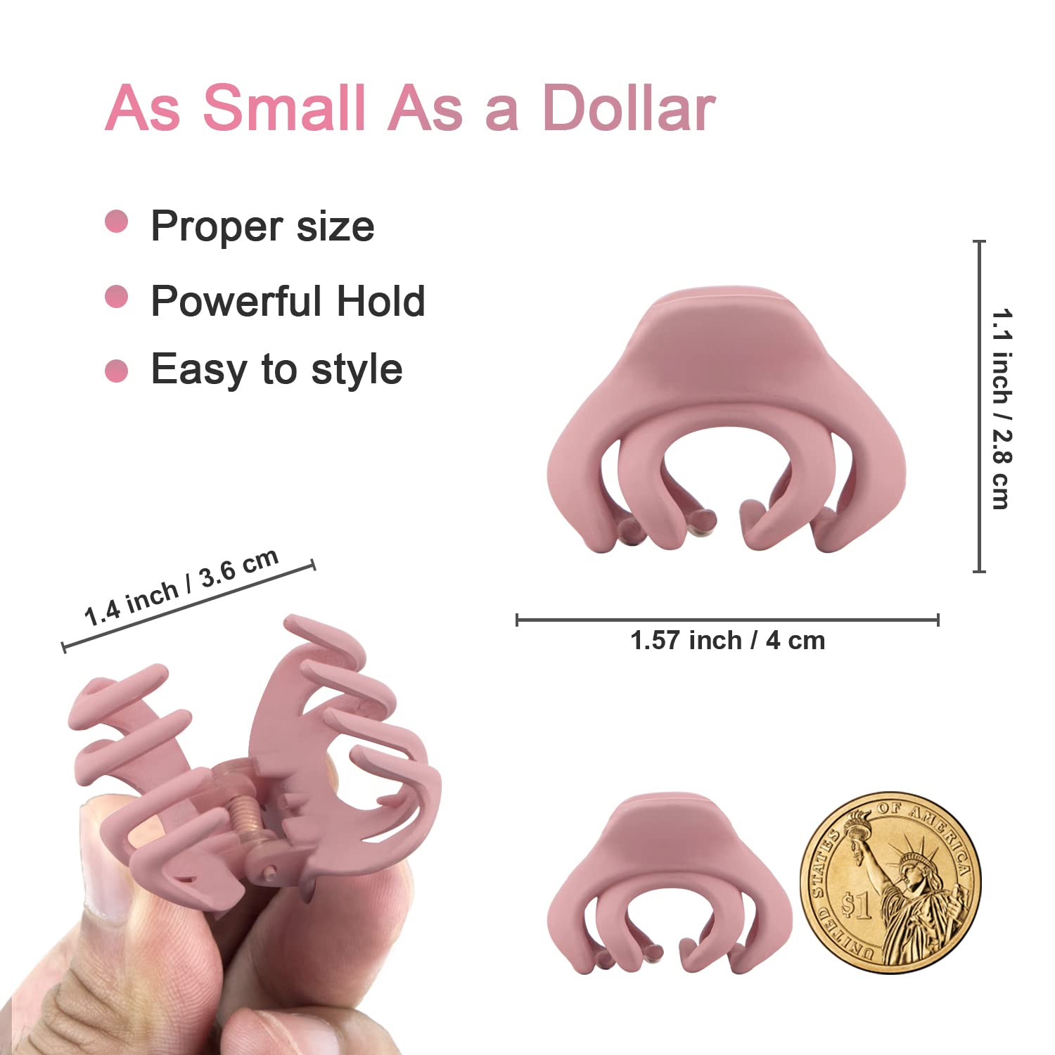 Maorulu clip pulpo mini, diseño antideslizante para peinados sin tirones.