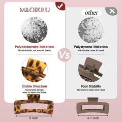 MAORULU gancho extragrande cristal, opción discreta para peinados pulidos.