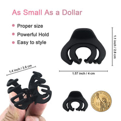 MAORULU pinza de pelo pulpo mini negra mate para peinados rápidos
