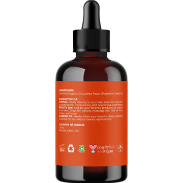 Maple Holistics Aceite de Calabaza, uso facial para cuidado suave de la piel.