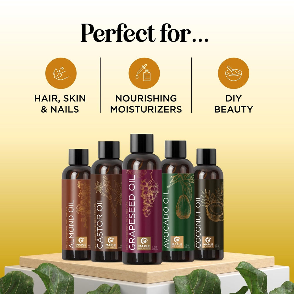 Maple Holistics aceite de coco fraccionado para hidratación profunda de la piel.