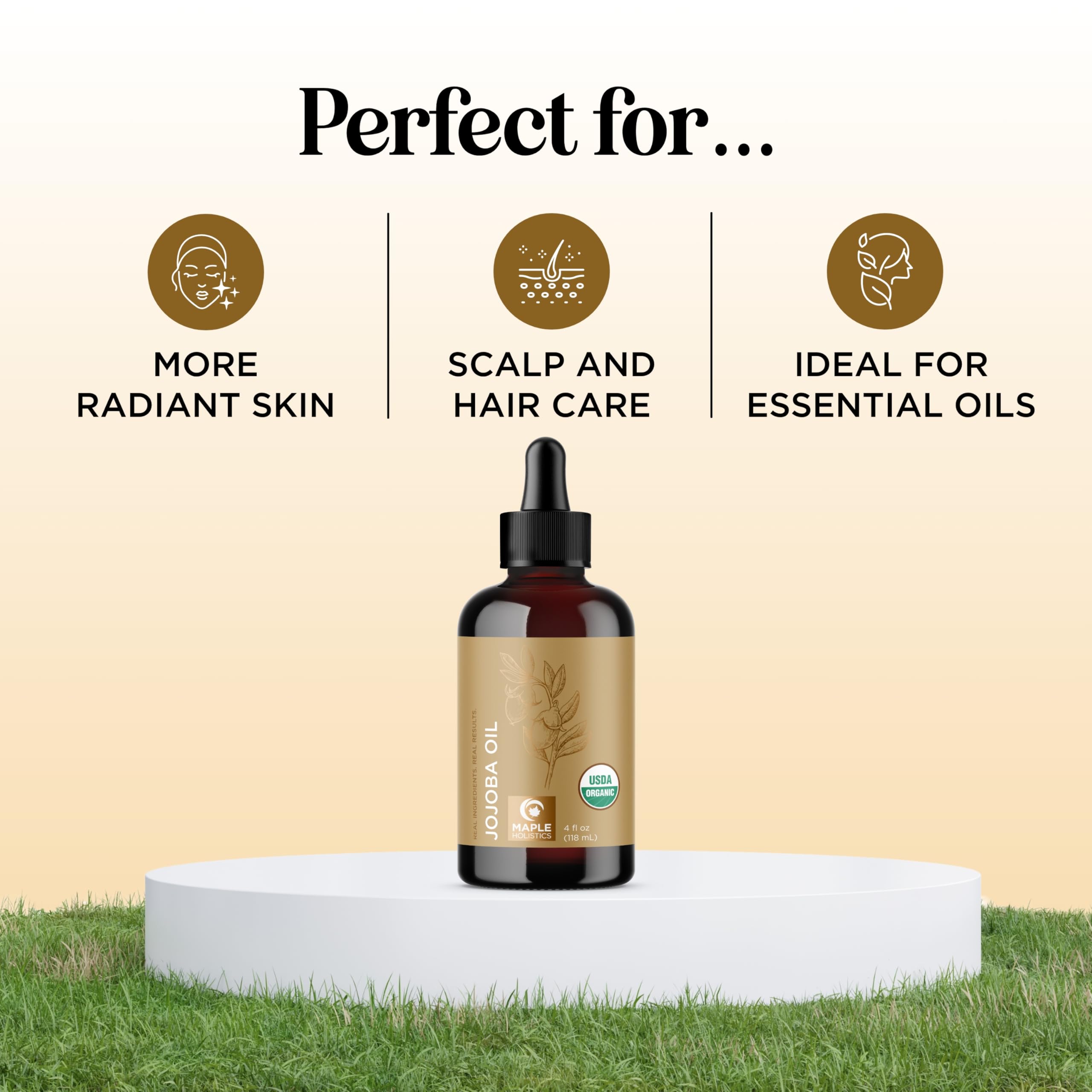 Maple Holistics aceite de jojoba para cabello, aporta brillo