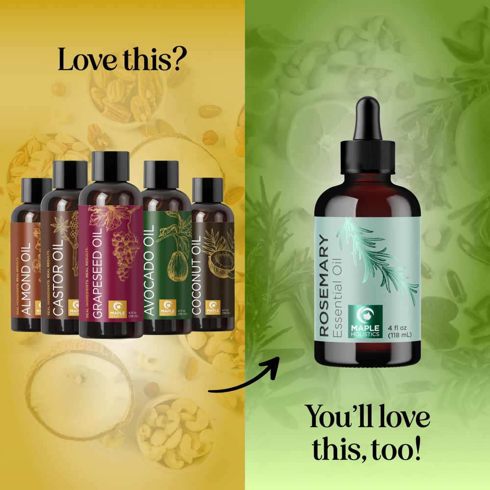 Maple Holistics aceite de ricino puro para brillo y fortalecimiento de cabello y uñas.