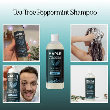 Maple Holistics Champú con aceites esenciales de romero y árbol de té para cabello suave