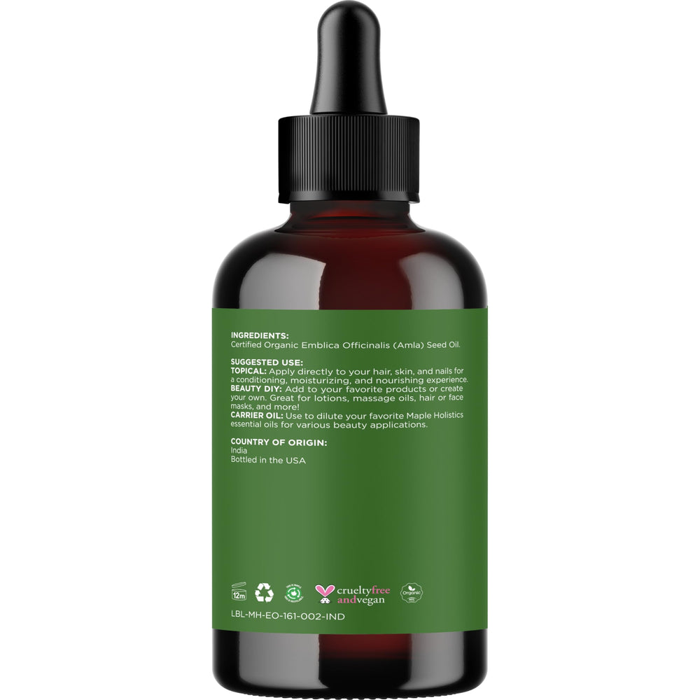 Mascarilla capilar con aceite Amla de Maple Holistics para hidratación.