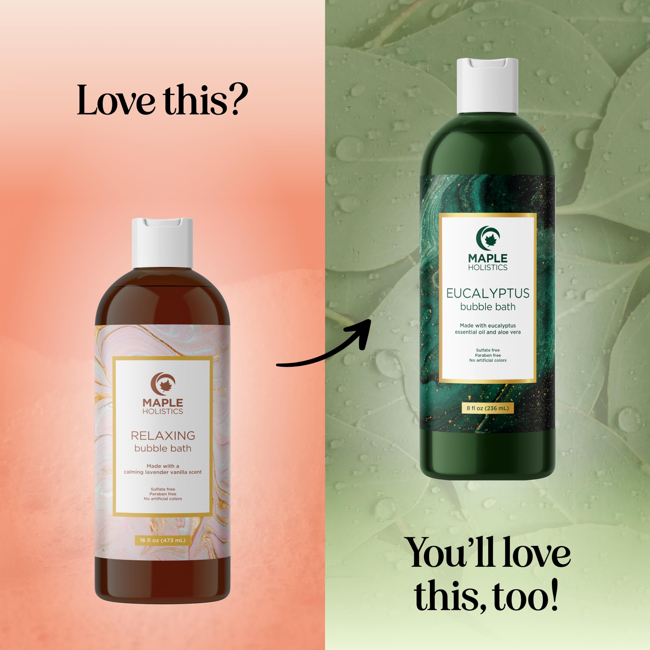 Maple Holistics bano-aloe camomila para calma y hidratación.