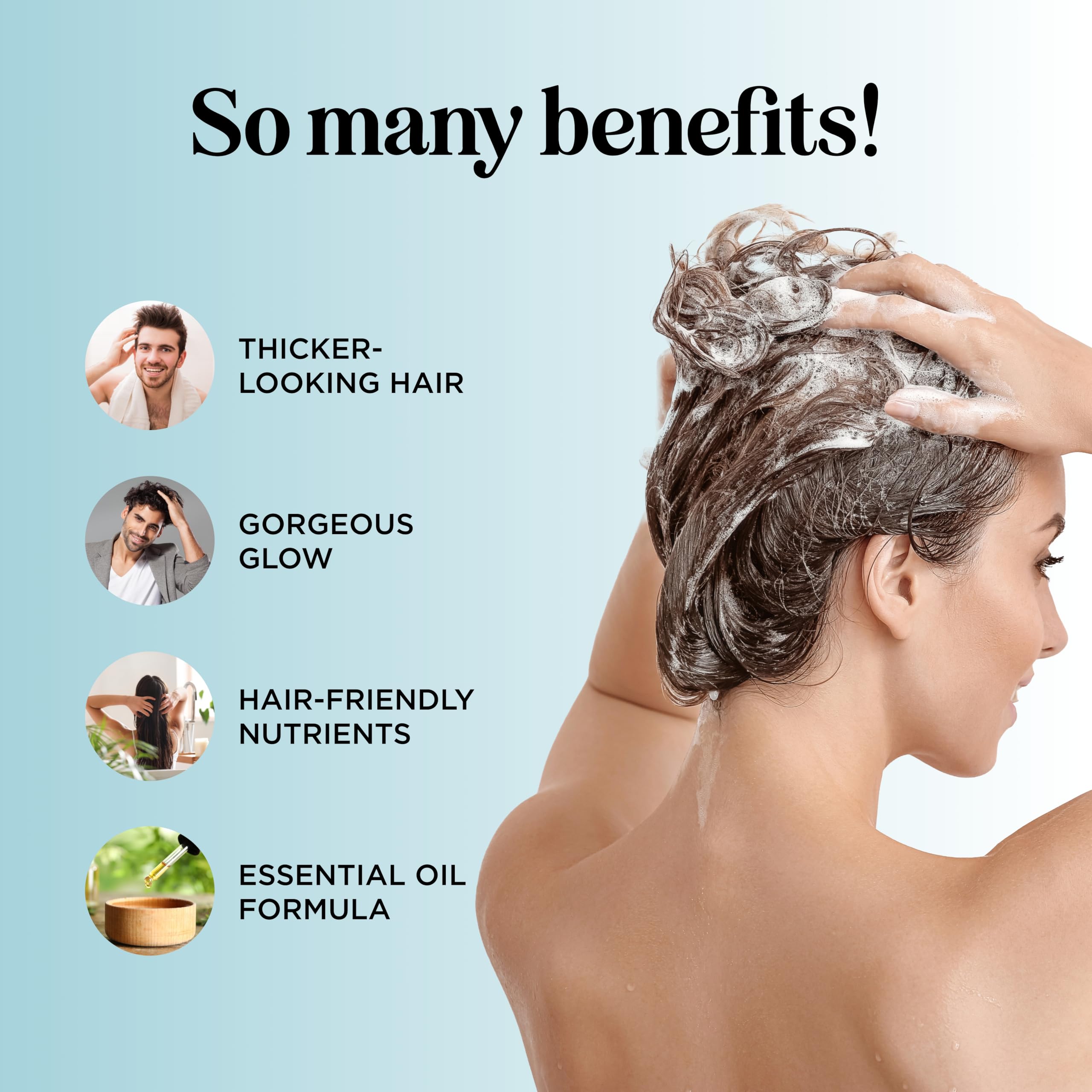 Maple Holistics biotin shampoo foam showing gentle cleansing for thinning hair.