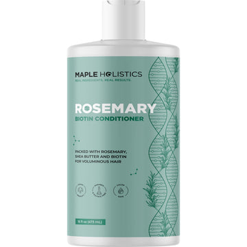 Maple Holistics Acondicionador de biotina y romero, botella frontal, volumen suave para cabello fino