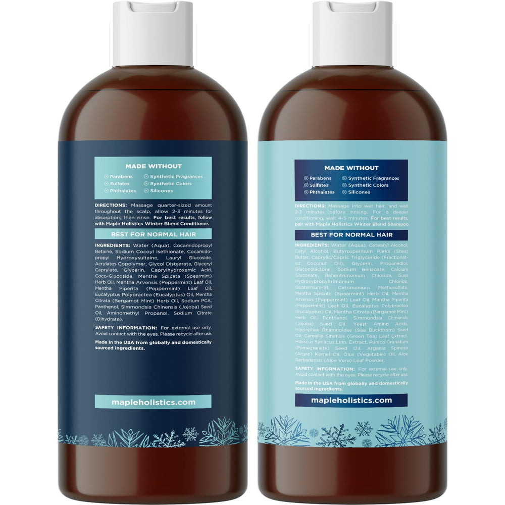 Maple Holistics Bouteille Après-Shampoing Menthe – soin nourrissant sans sulfate pour les longueurs.