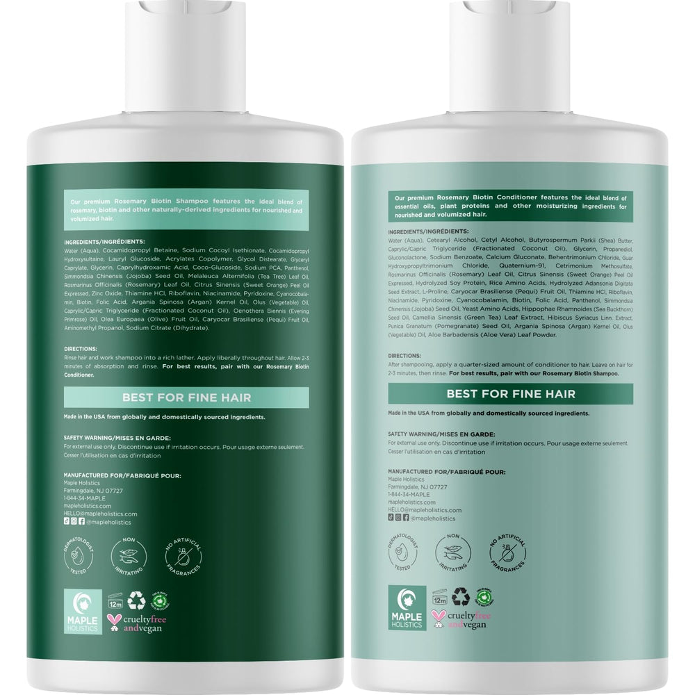 Maple Holistics acondicionador biotina romero envase 16oz brillo suave