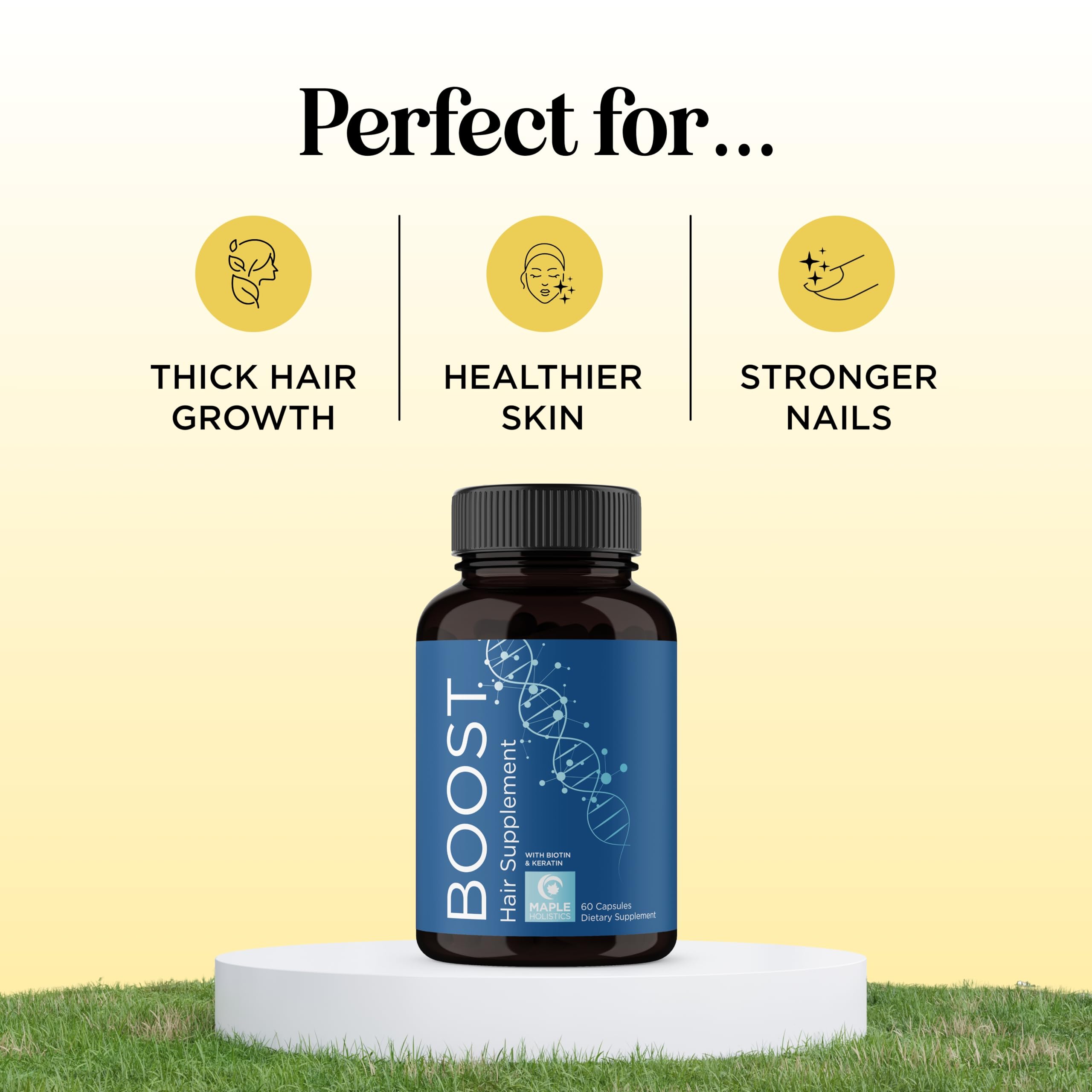 Maple Holistics colágeno marino para cabello fuerte y brillo