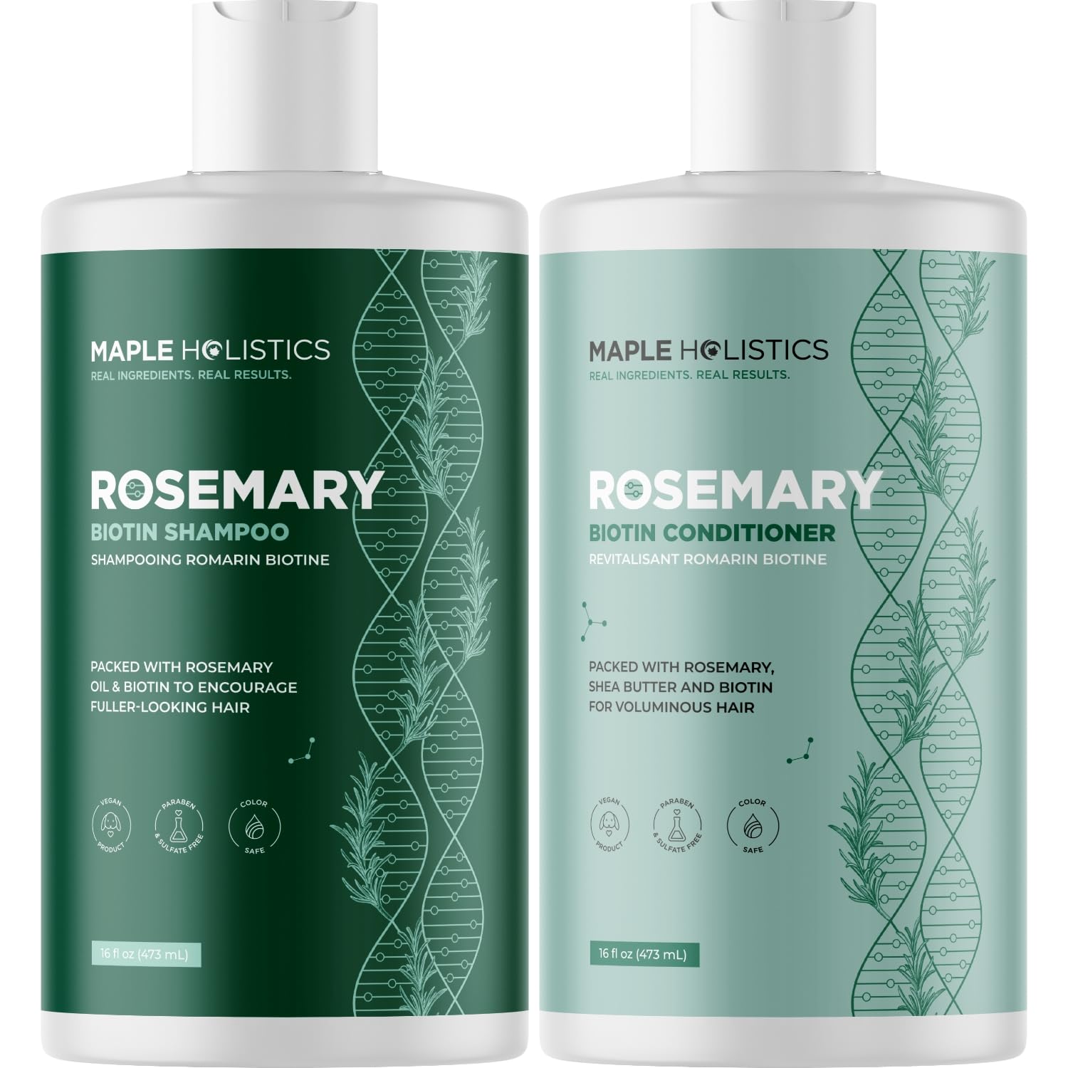 Maple Holistics conjunto champú biotina romero para volumen