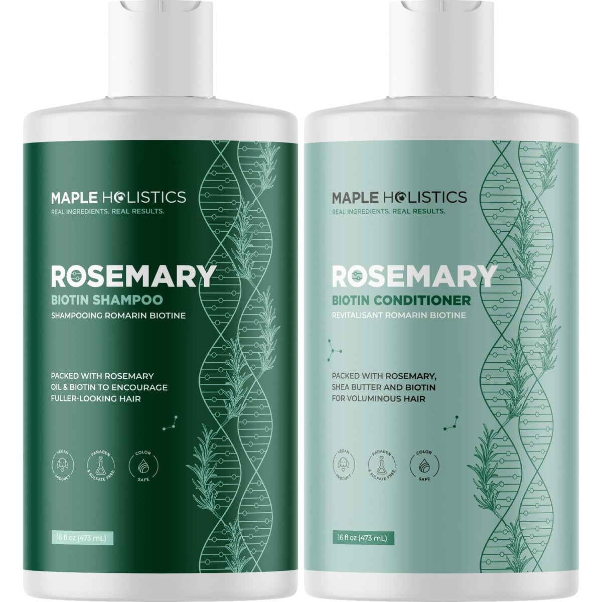 Maple Holistics conjunto champú biotina romero para volumen