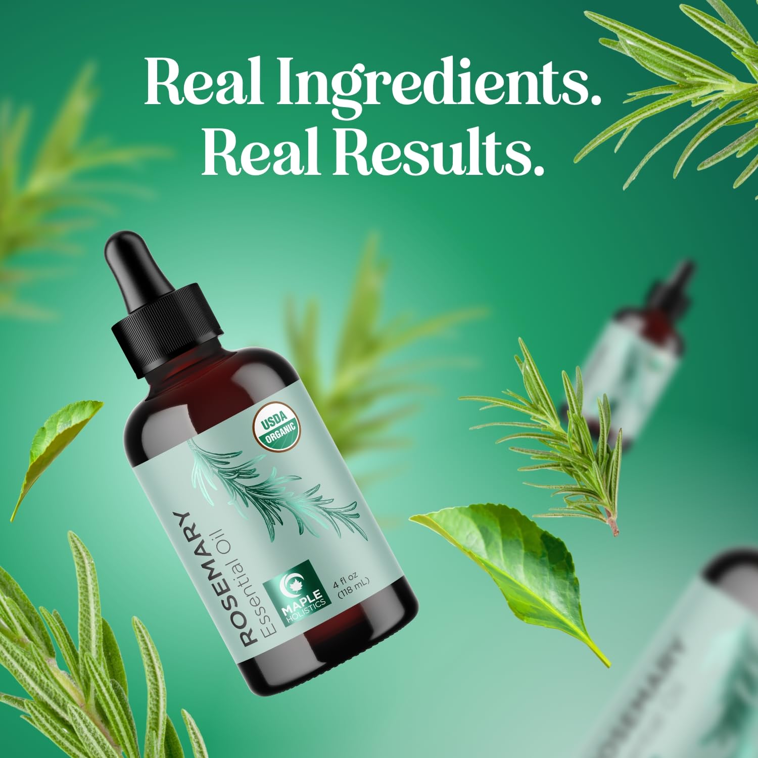 Usage polyvalent: huile romarin Maple Holistics intégrée à la routine beauté.