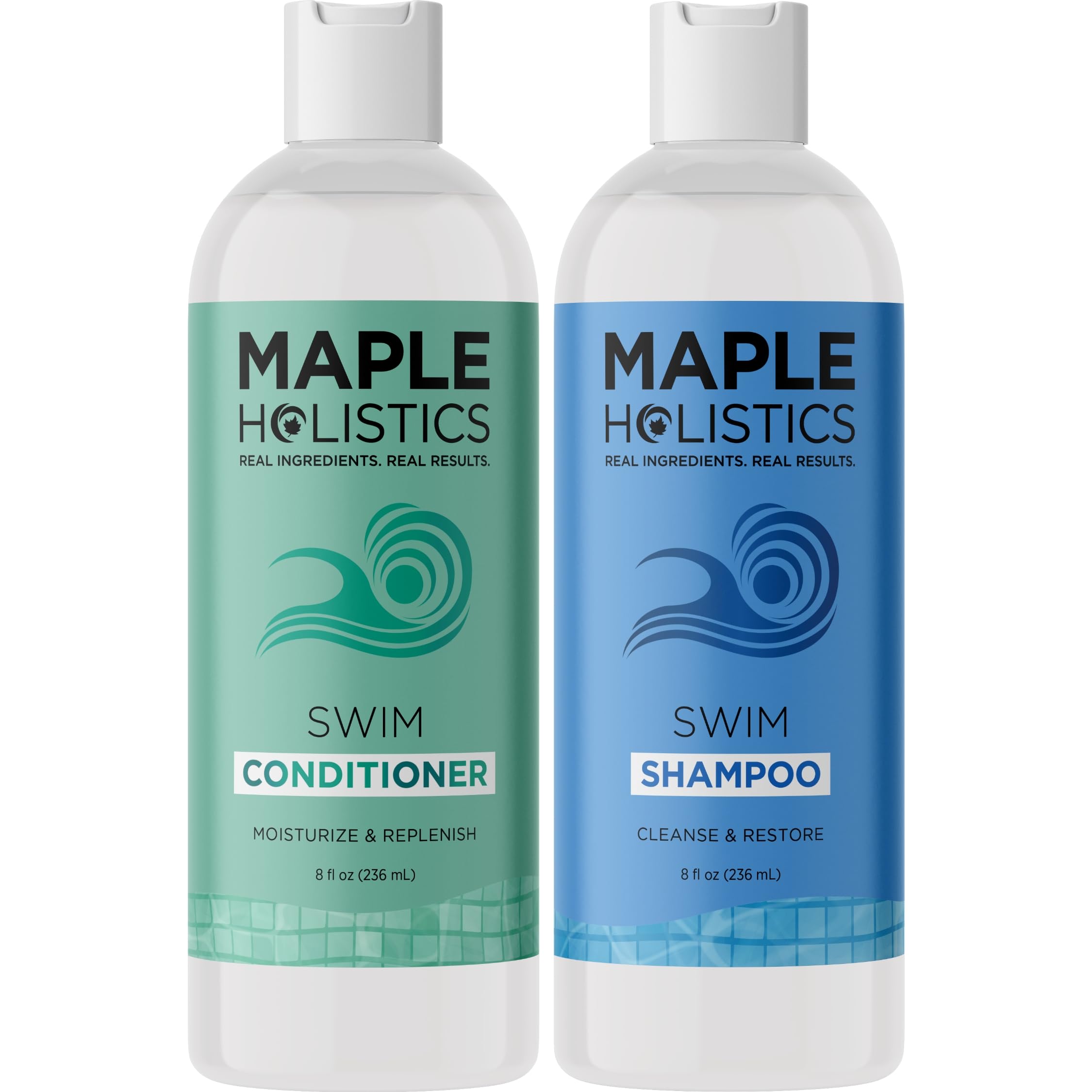 Maple Holistics kid-friendly adult-use shampoo bottle on bathroom counter.