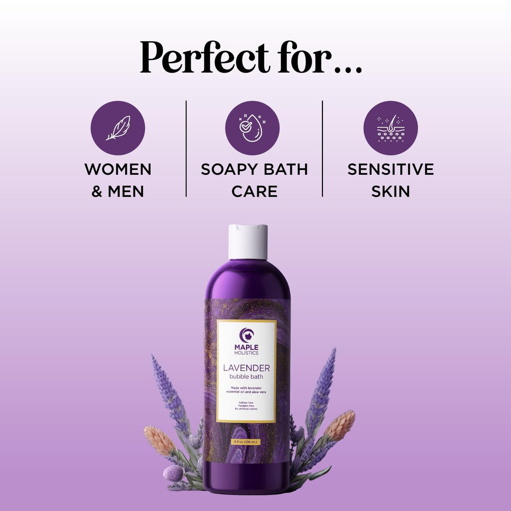 Maple Holistics lavanda: espuma cremosa para relajación y cuidado de la piel