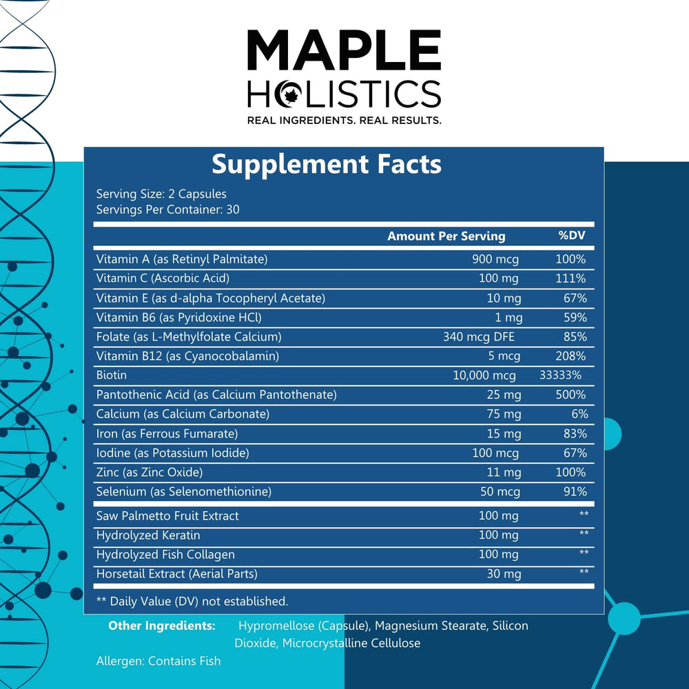 Maple Holistics palma enana para apoyo capilar