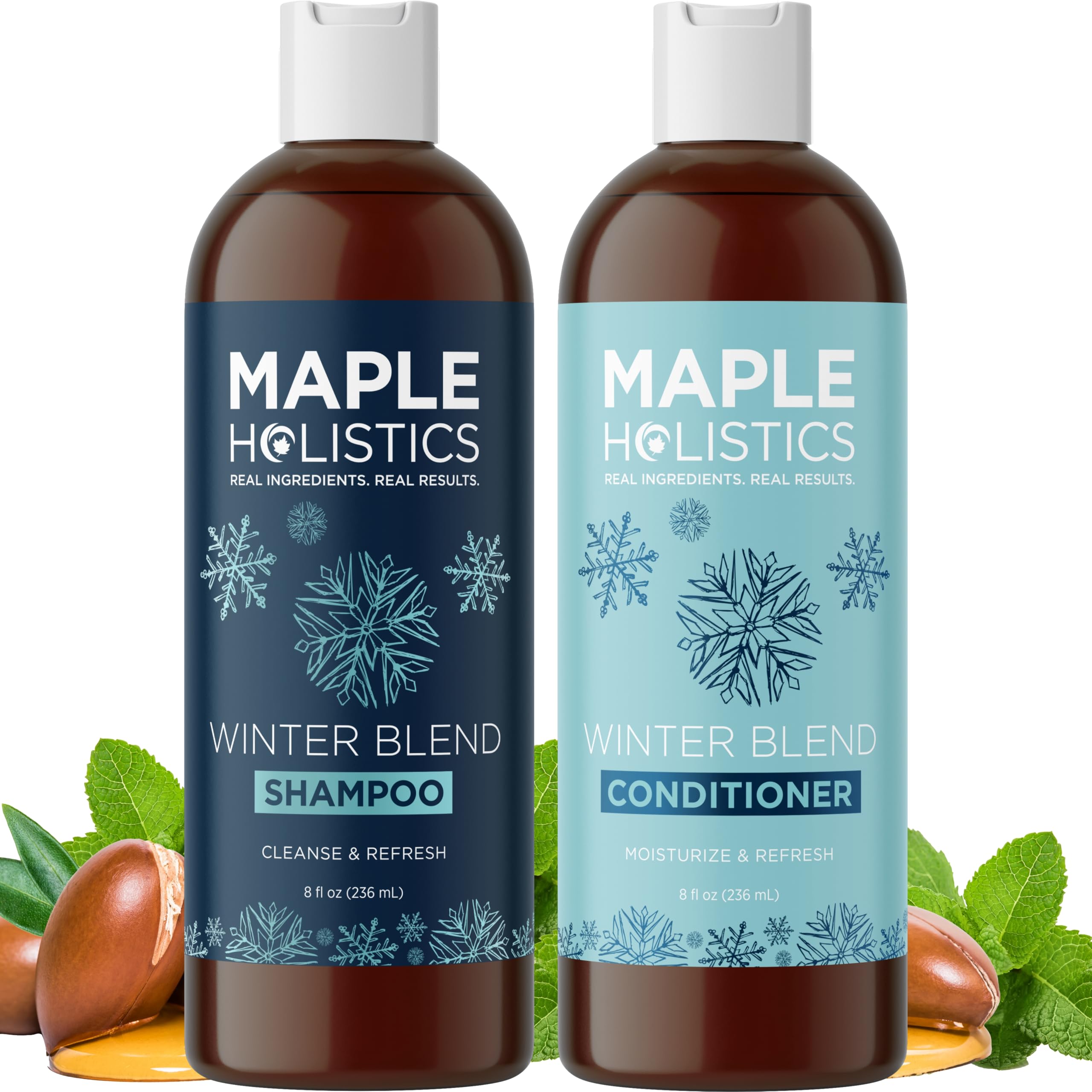 Maple Holistics Shampoing Eau Dure – nettoie et clarifie en douceur pour cheveux propres et brillants.