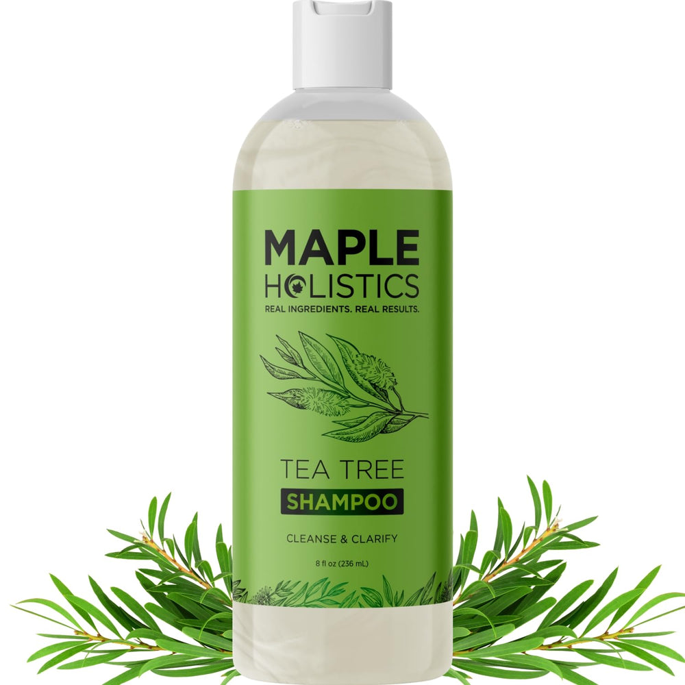 Maple Holistics champú clarificante árbol de té para cabello graso, limpieza profunda del cuero cabelludo