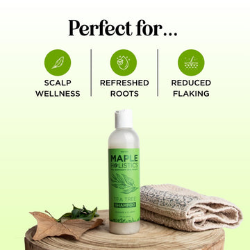 Maple Holistics champú para cuero cabelludo saludable con árbol de té