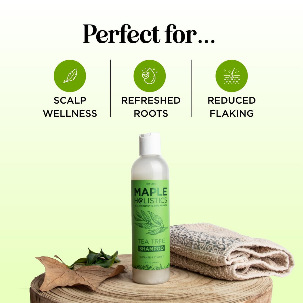 Maple Holistics champú para cuero cabelludo saludable con árbol de té