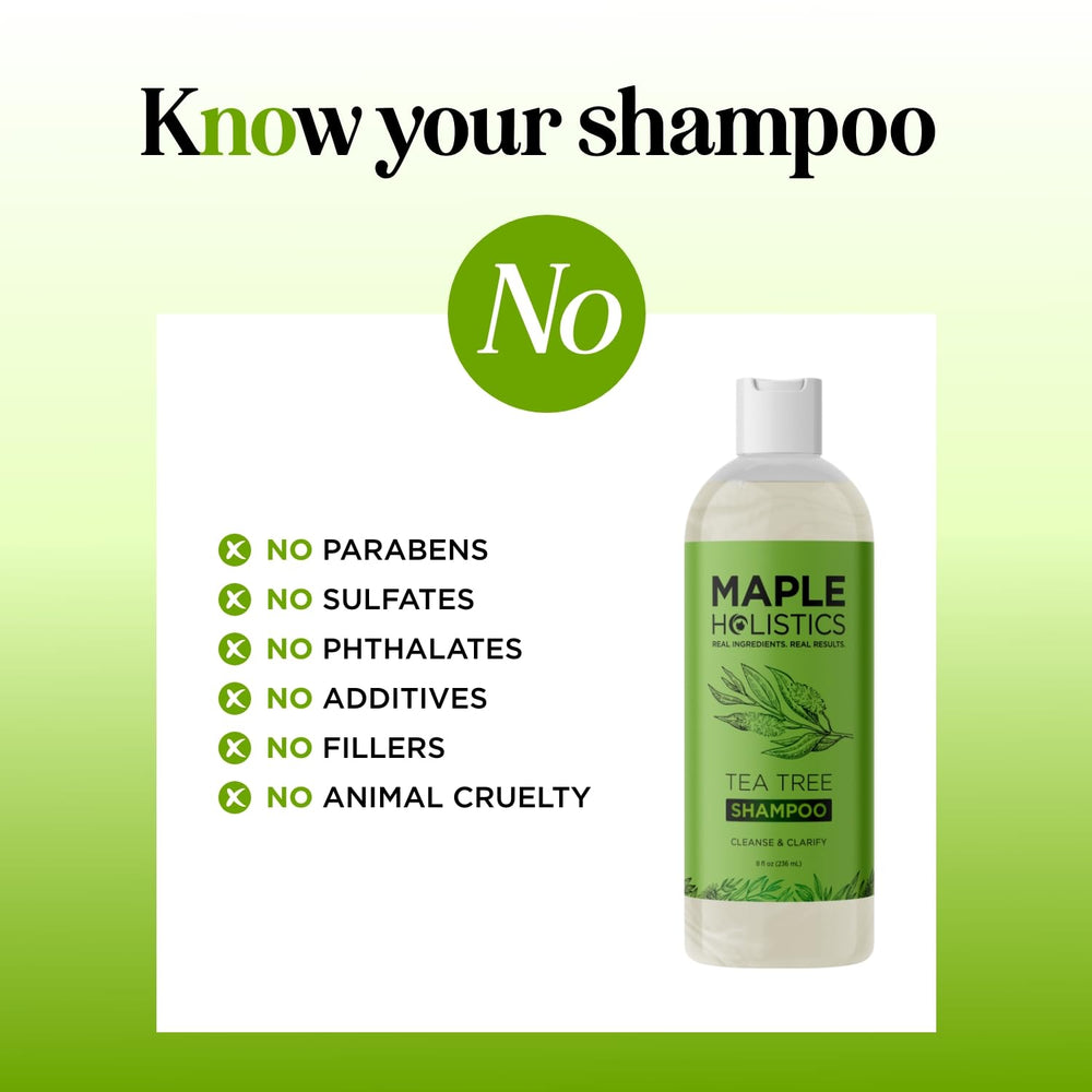 Maple Holistics champú con árbol de té y romero, cuidado del cabello