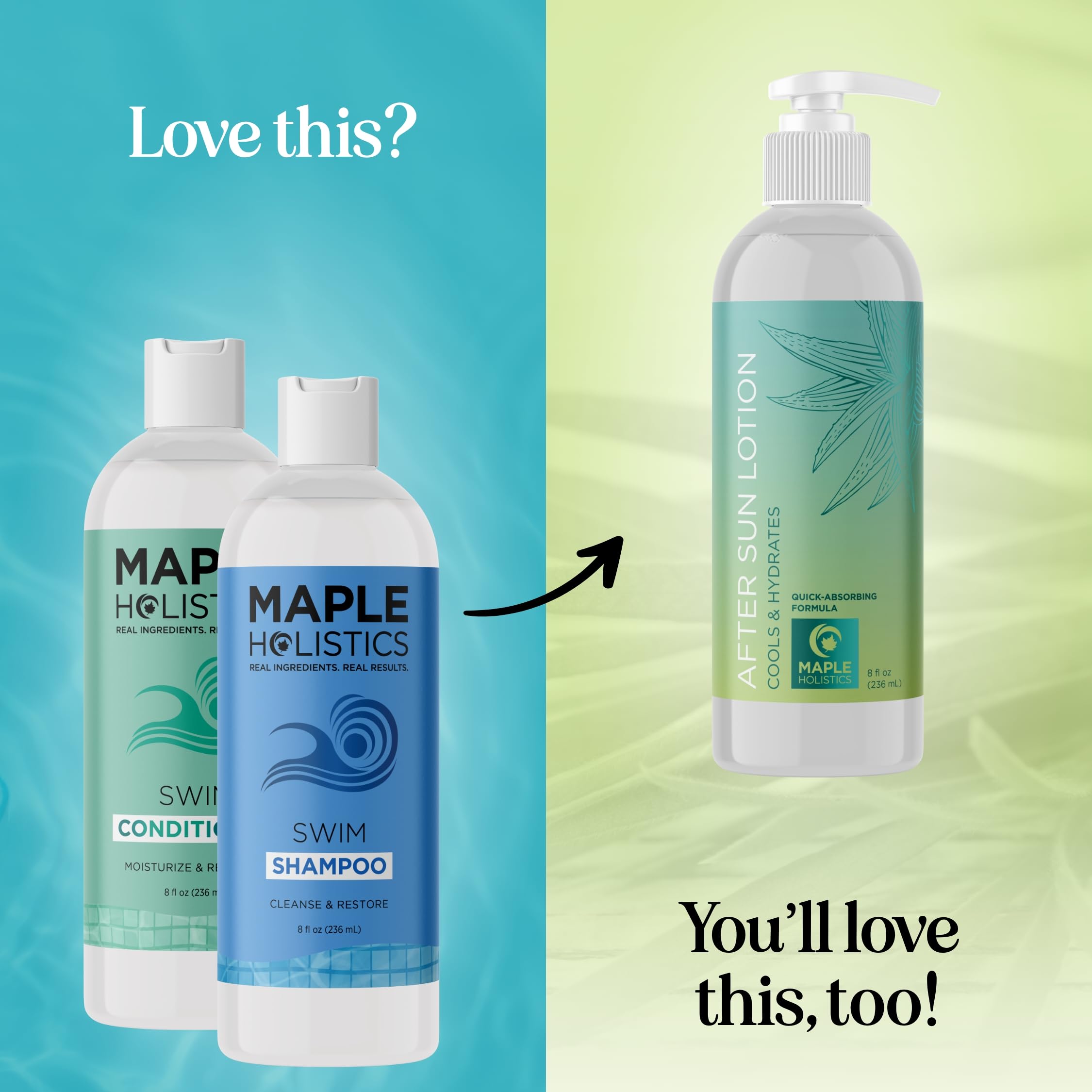 Maple Holistics swimmer care set packaging on display for travel and routines.