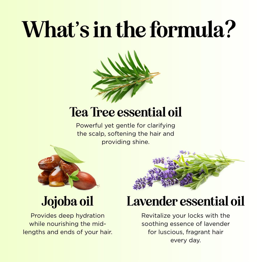 Aroma de lavanda y romero en el acondicionador árbol de té.