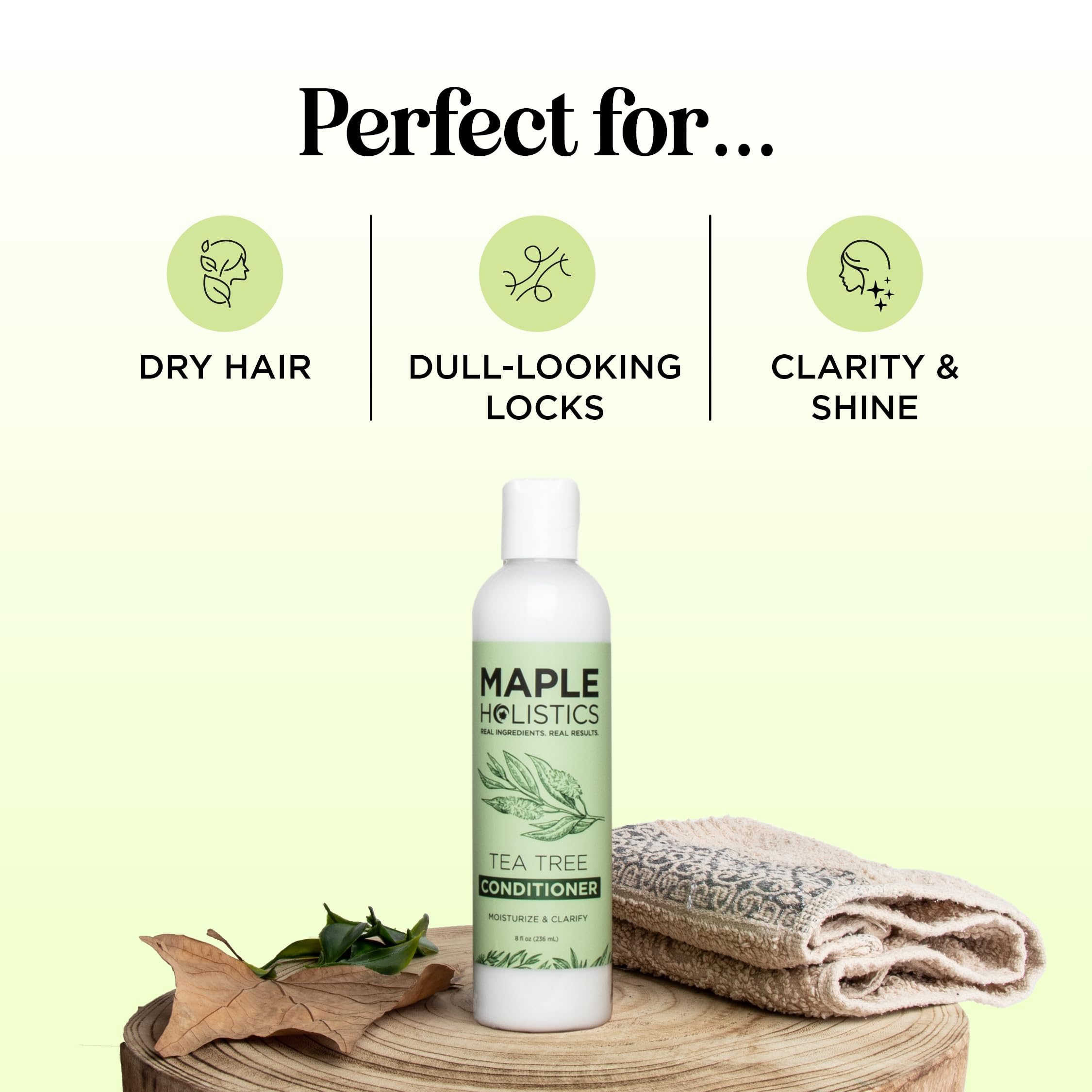 Cabello seco con acondicionador árbol de té, mejora la hidratación.