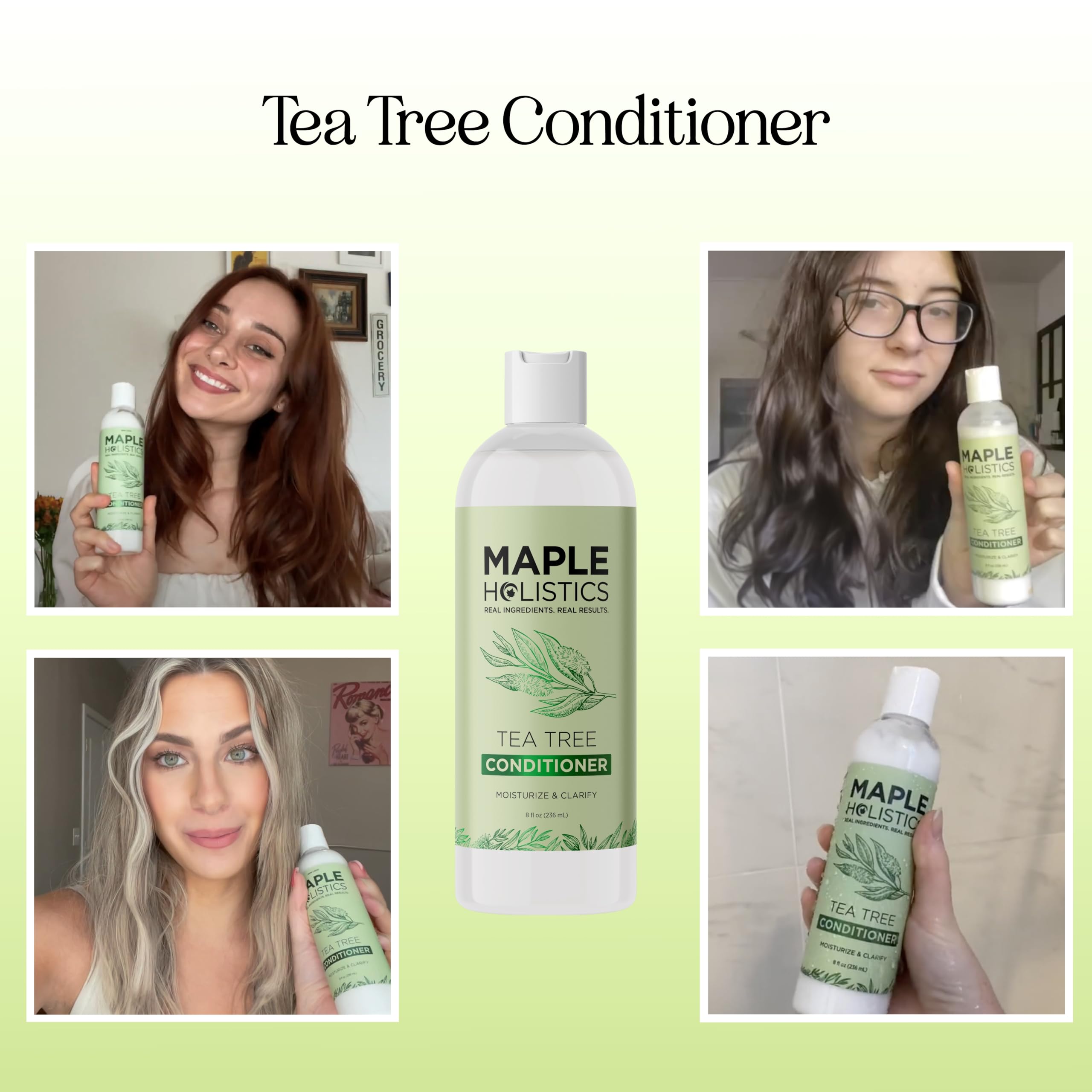 Textura cremosa del acondicionador árbol de té para uso diario.