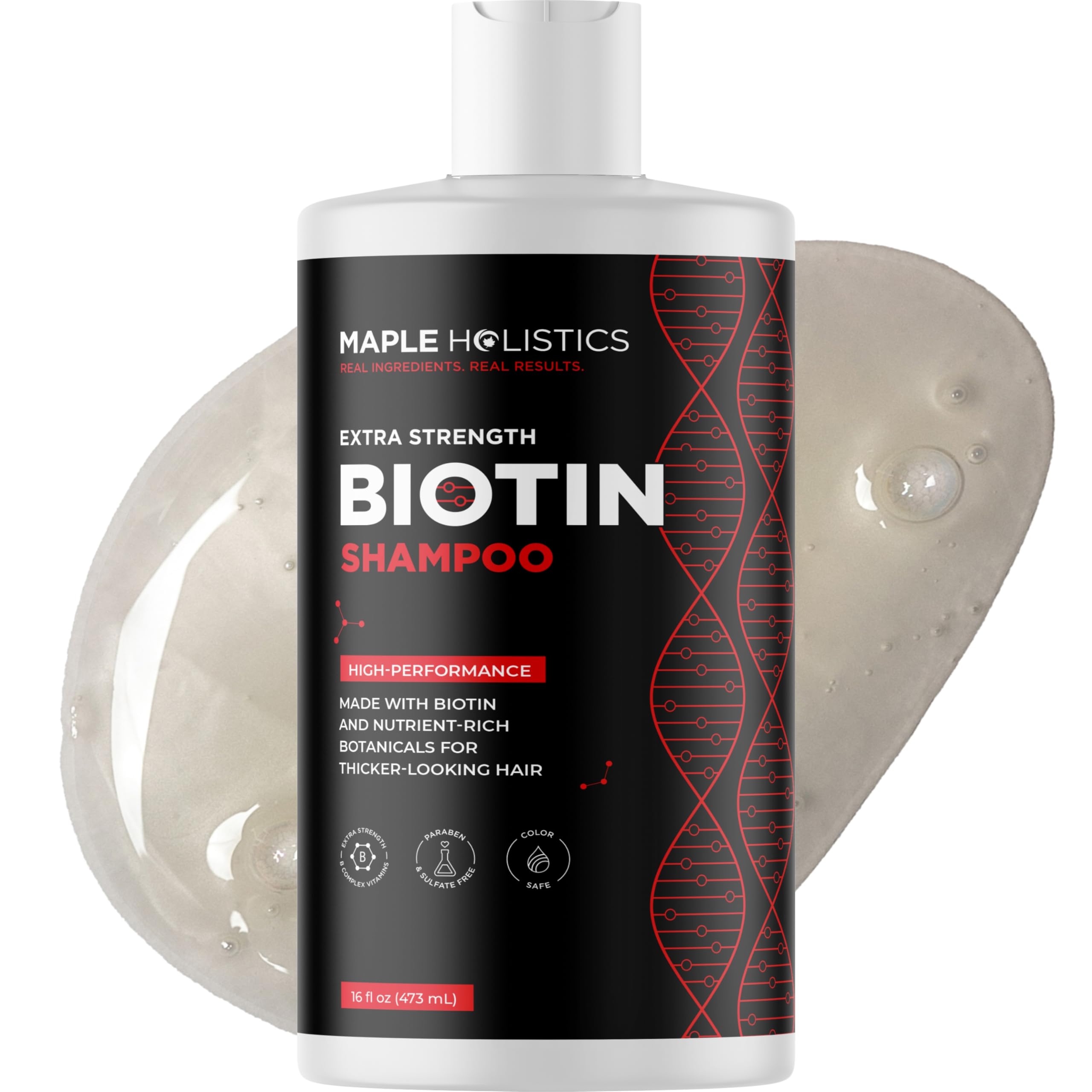 Maple Holistics Ultra Biotin Shampoo, cabello fino con más volumen